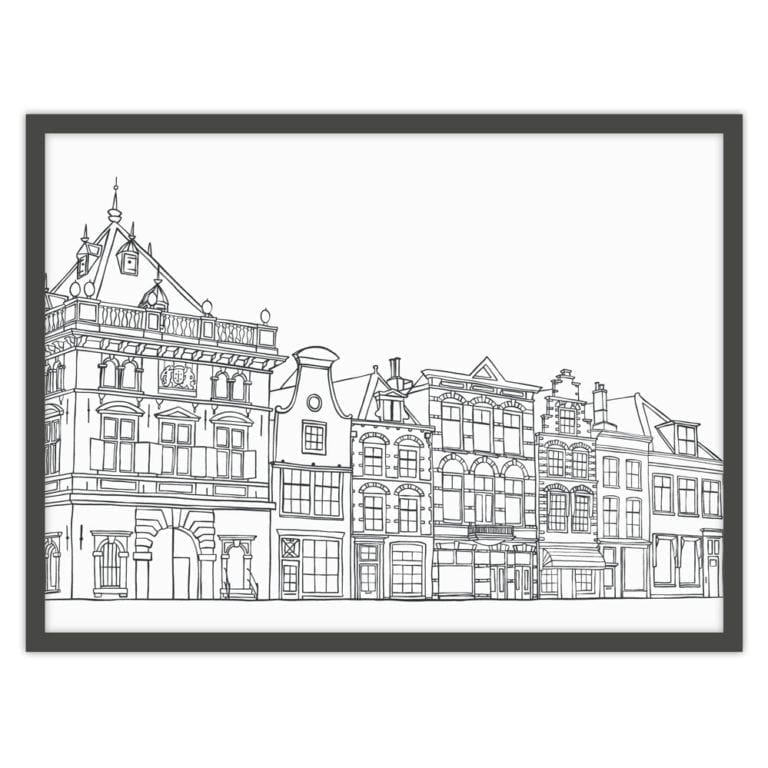 Haarlem op vezelpapier poster /Posters, PLATTEGROND VAN HAARLEM